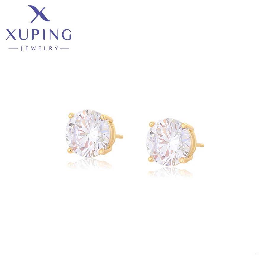 

X000639947 xuping jewelry fashion easy zircon earring elegant 14k gold plated delicate vintage colorful women stud earring