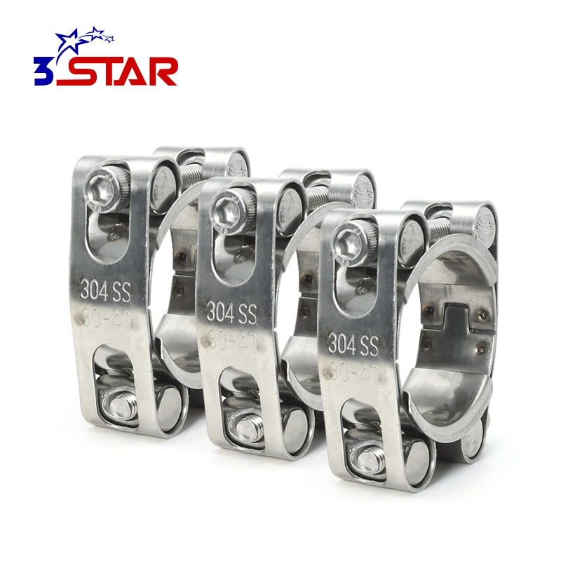 

Stainless steel 304 heavy duty double bolt hose clamp