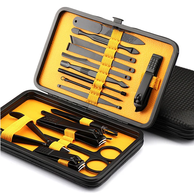

Original factory competitive price stainless steel 16pcs tools \ nail clipper scissors manicure travel set, As show
