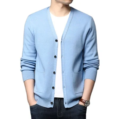 

5 Colors Men's Casual Solid Color Sweater Cardigan 2020 Autumn New Thin Coat Style Knitting Sweater