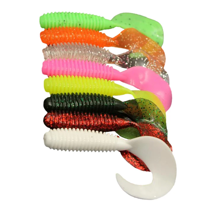 

WEIHE 5/6/7cm shad worm soft plastic leurre de peche fishing lure with salt, 10 colors