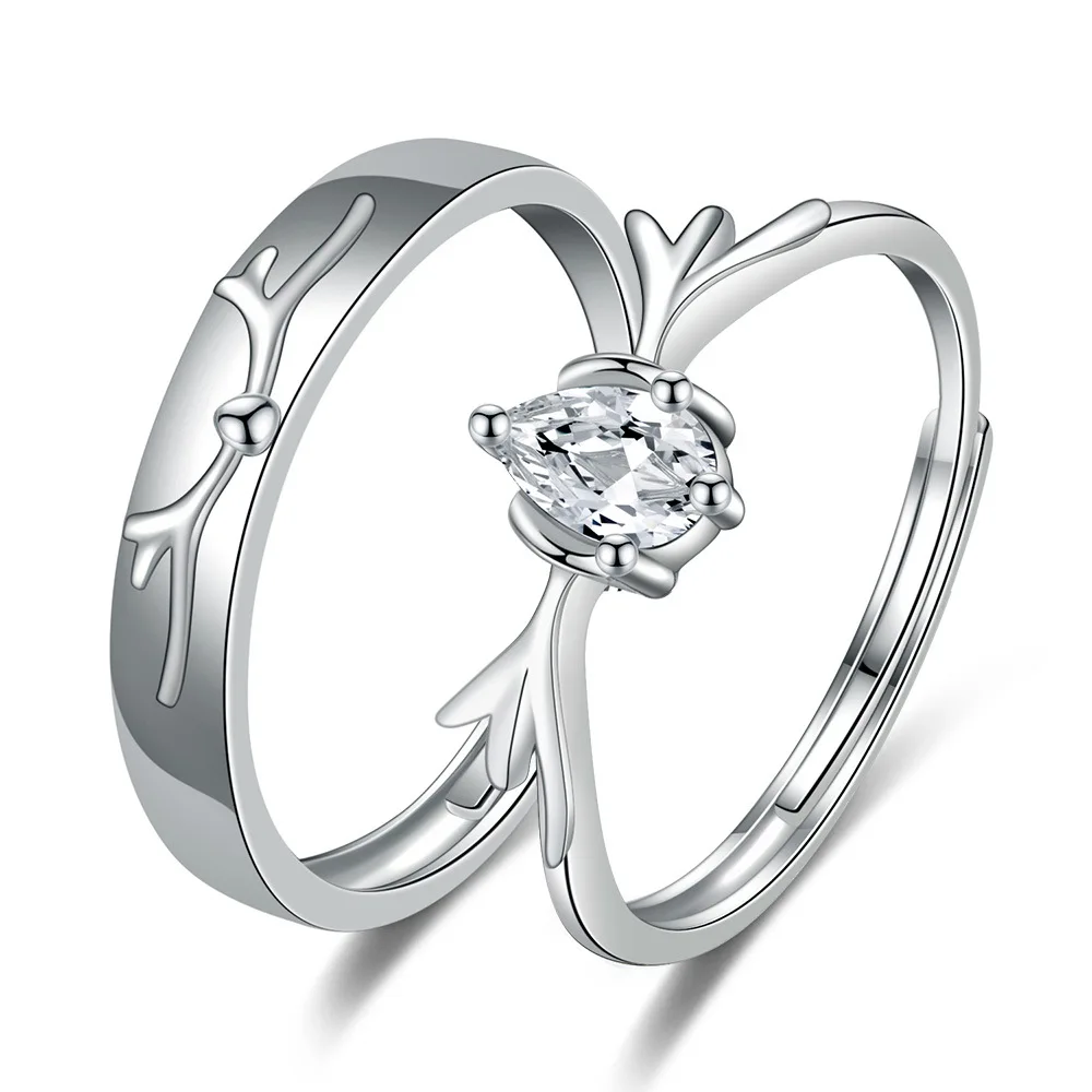 

Antler couple rings for men and women with a simple personality for a deer with your gift jewelry