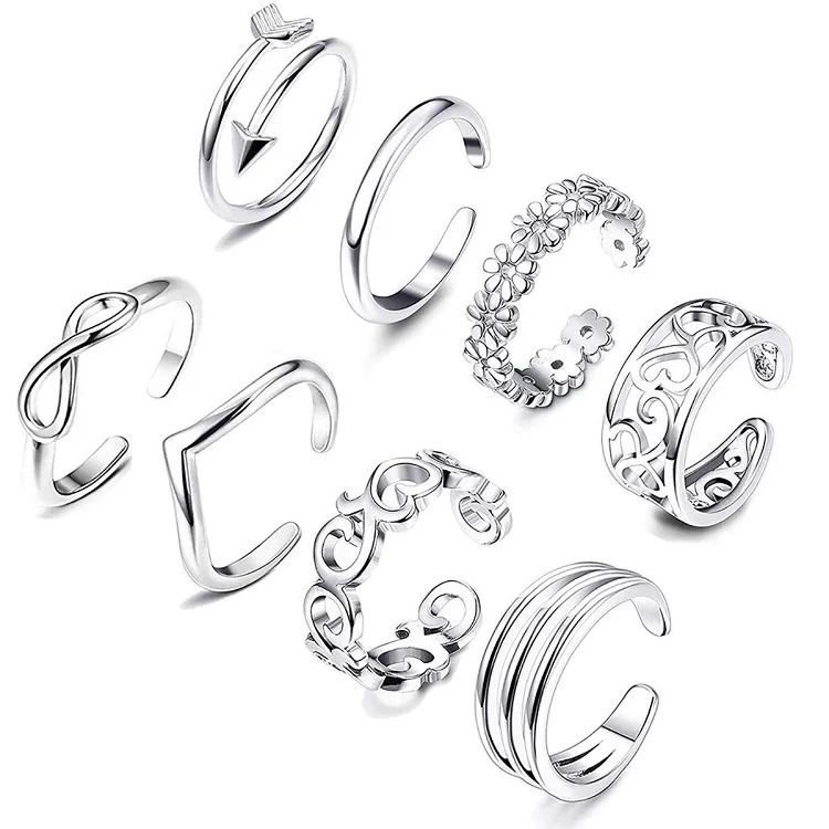 

Wholesale top quality beach 8 set toe rings set for women, Picture show