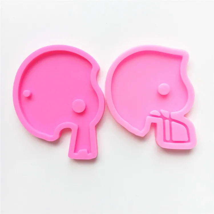 

Y1126 shiny football helmets keychain mold silicone keyring mold, Pink