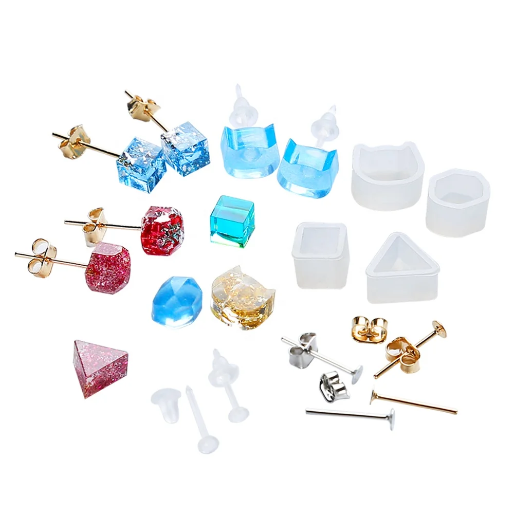 

Tiny Silicone Jewelry Earring Necklace Pendant Mold Casting Mould Jewelry Making DIY Craft Epoxy Resin Molds Mini 10PCS/100PCS, White