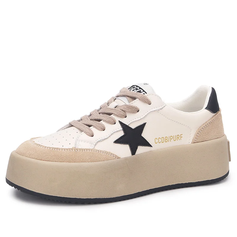 

star designed soft rubber foam bottom women sports walking shoes white fashion spring casual sneakers