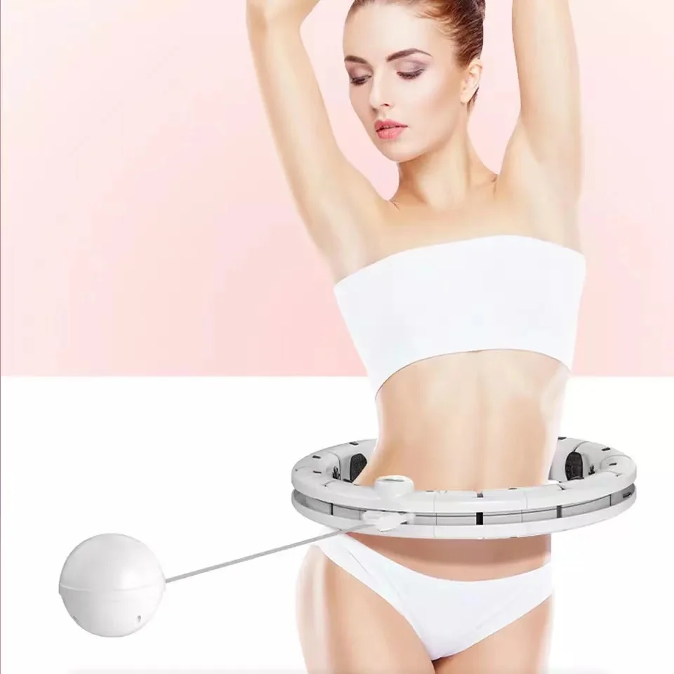 

Home Training Smart Sport Hoop With Detachable Adjustable Auto-Spinning Thin Waist Abdominal Exercise Gym Hoop Fitness Equipment, White