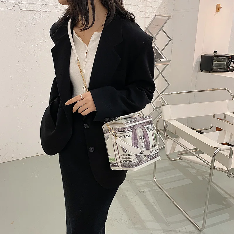 

Fashion style blue color US dollar pillow handbag woman for female, Customizable