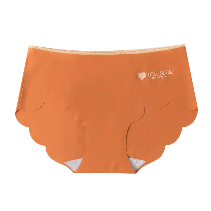 

Wholesale Traceless Girl Panties Fashion Laser Cut One-piece Women Ice Silk Underwear Nylon Briefs for Women High CUT