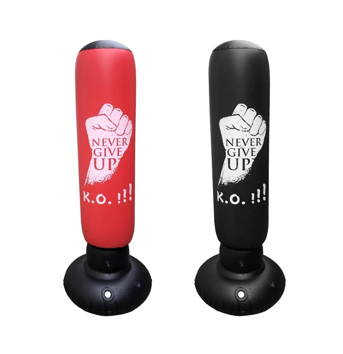 

Custom Fitness Home Gym Equipment Stand Column Vertical Punching Bag stand Tumbler Inflatable Boxing Bag, Red and black