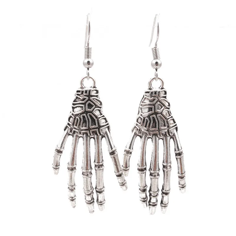 

Hot Sale Festival Jewelry Vintage Punk Gothic Earrings Earrings Skull Hand Palm Halloween Earrings Jewelry, Multi-colors