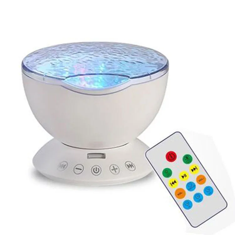 Ocean Wave Projector LED Night Light Built In Music Player Remote Control 7 Light Cosmos Star Luminaria For kid room