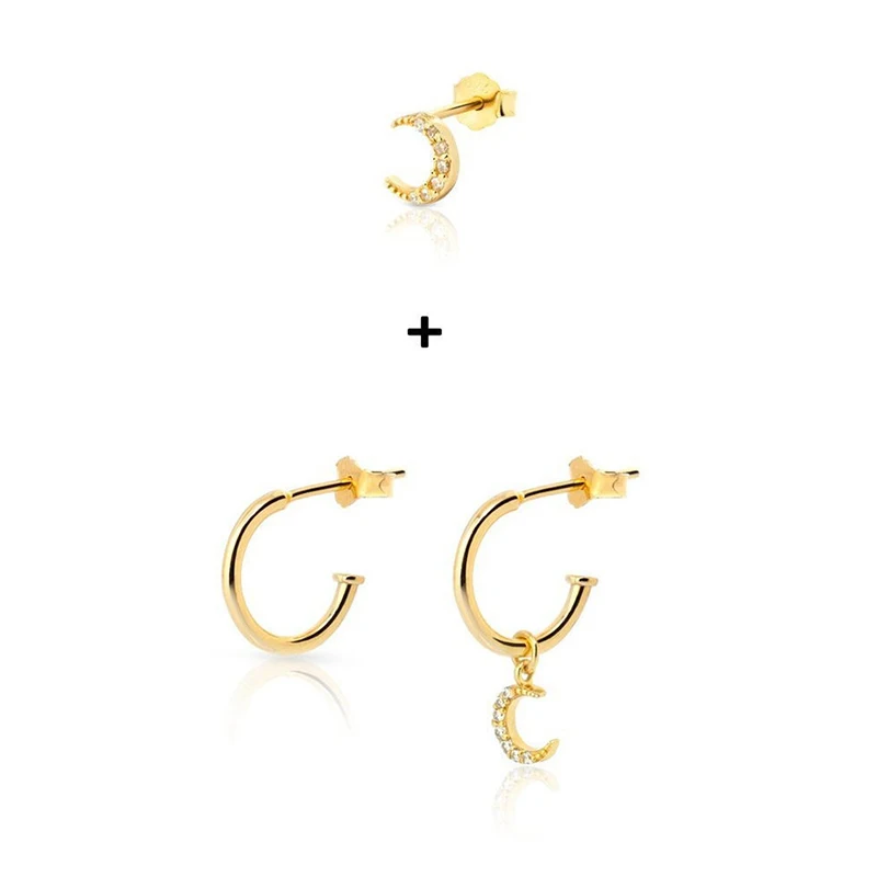 

3pcs/set women gift jewelry wholesale stud drop 925 silver earrings for party