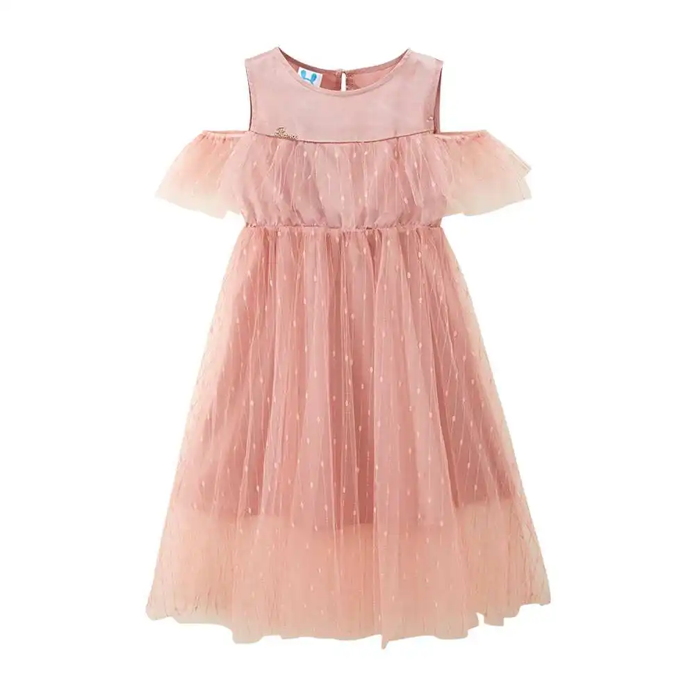 

Mesh dress sleeveless ruffled Super fairy princess dress Korean gauze skirt dress