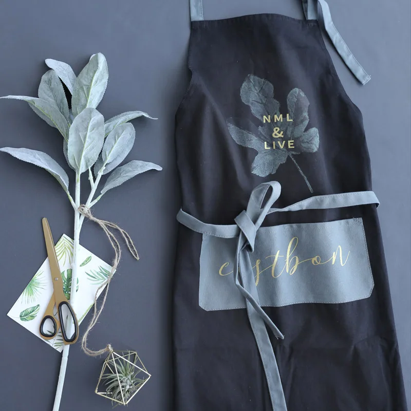 

Nordic Simple Apron Female Thin Section Breathable Kitchen Can Hands Cooking Overalls Smock Fashion Waist Waist Oil-proof W