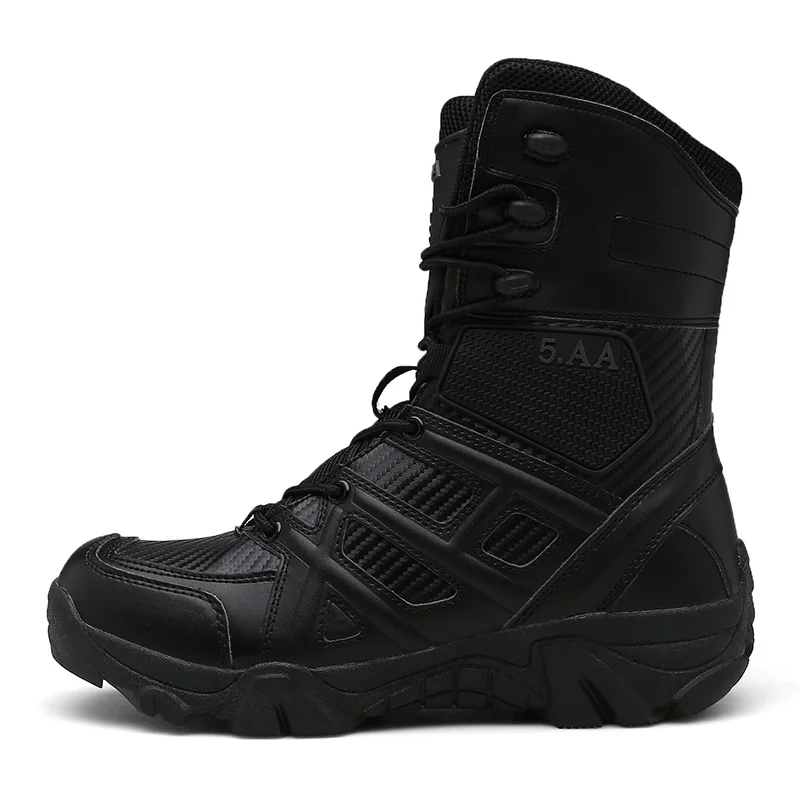 

Hot sale men outdoor winter boots workmen military safety shoes, Black/khaki