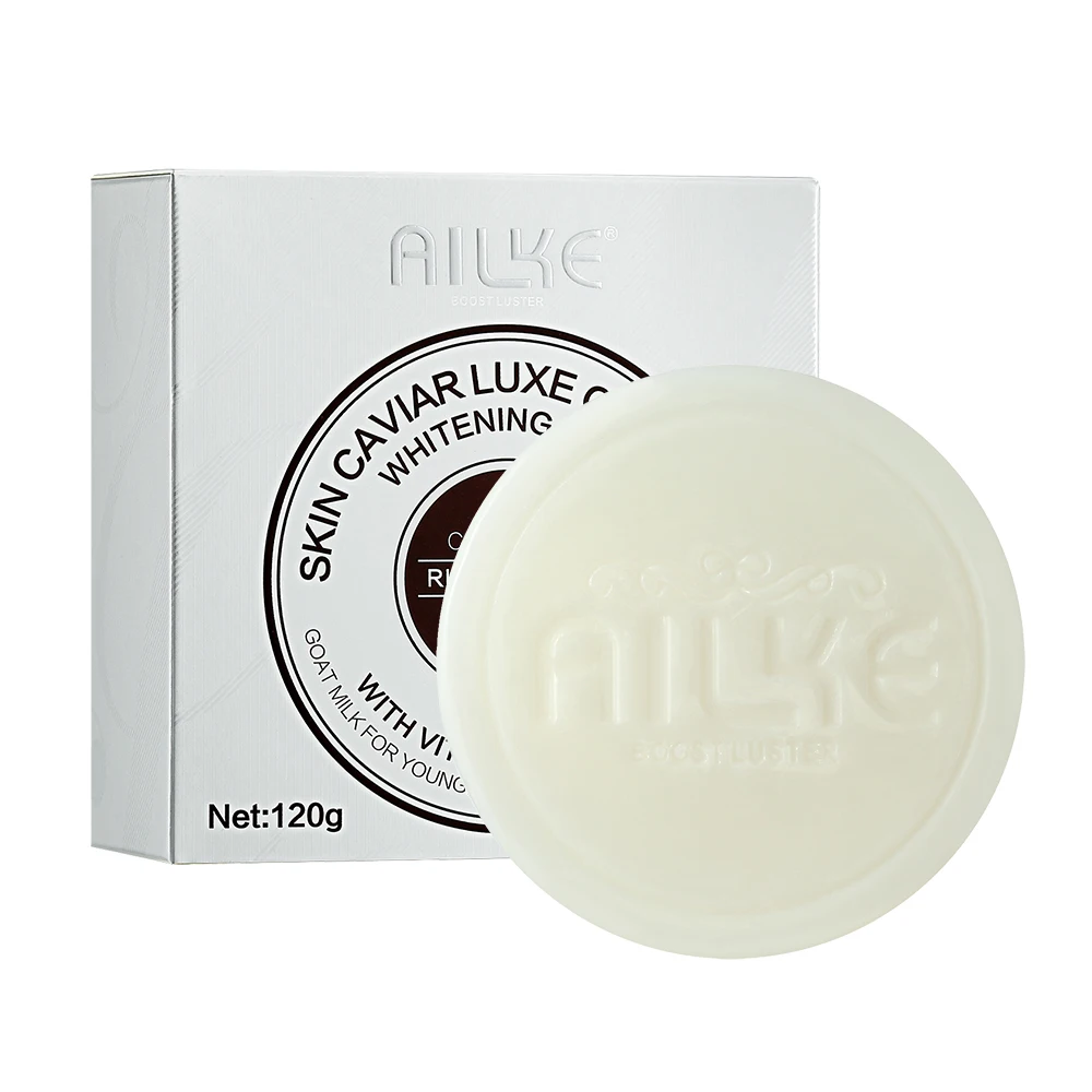 

Ailke Brand Vitamin C Caviar Goat Milk Soap Remove Blackhead and Acne Skin Whitening Soap