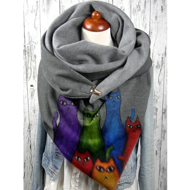 Fashion Warm Printed Gray Scar