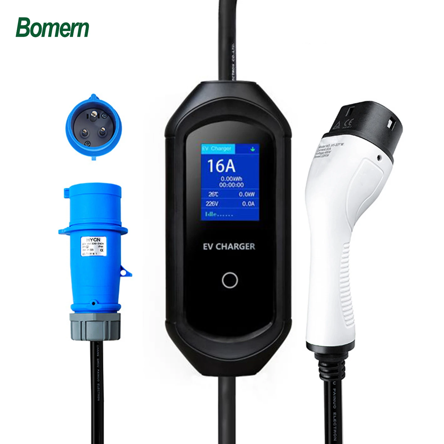 

Hot Sale Type 2 EV Charger Portable 7KW 32A CEE Plug With Big Display