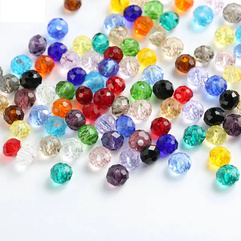 

Hobbyworker  Flying Saucer Crystal Glass Flat Bicone Beads for DIY Necklace Bracelets Decoration Jewelry Making Accessories, Picture