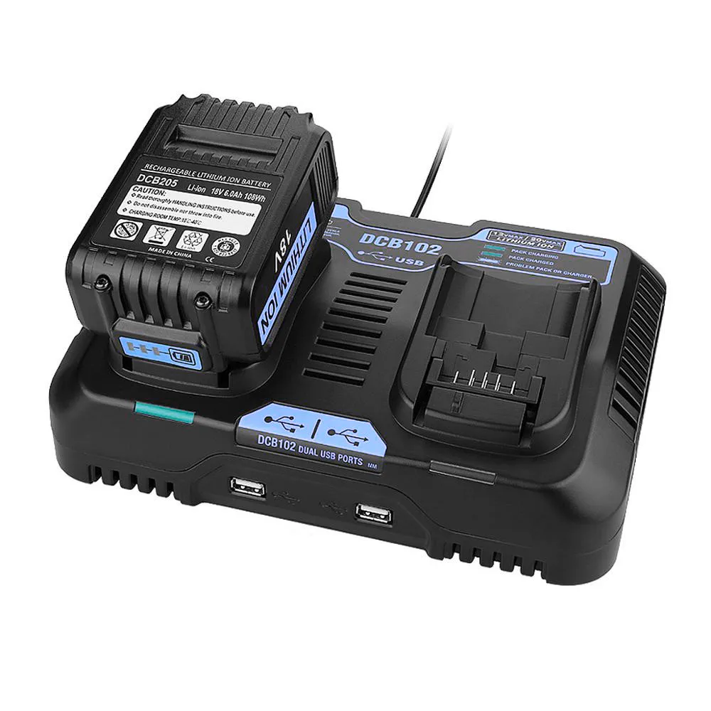 

DCB132 XR Dual Port Charger For Dewalt 10.8v-20v lithium-ion battery DCB107 DCB101 DCB200 DCB140 DCB200 DCB102