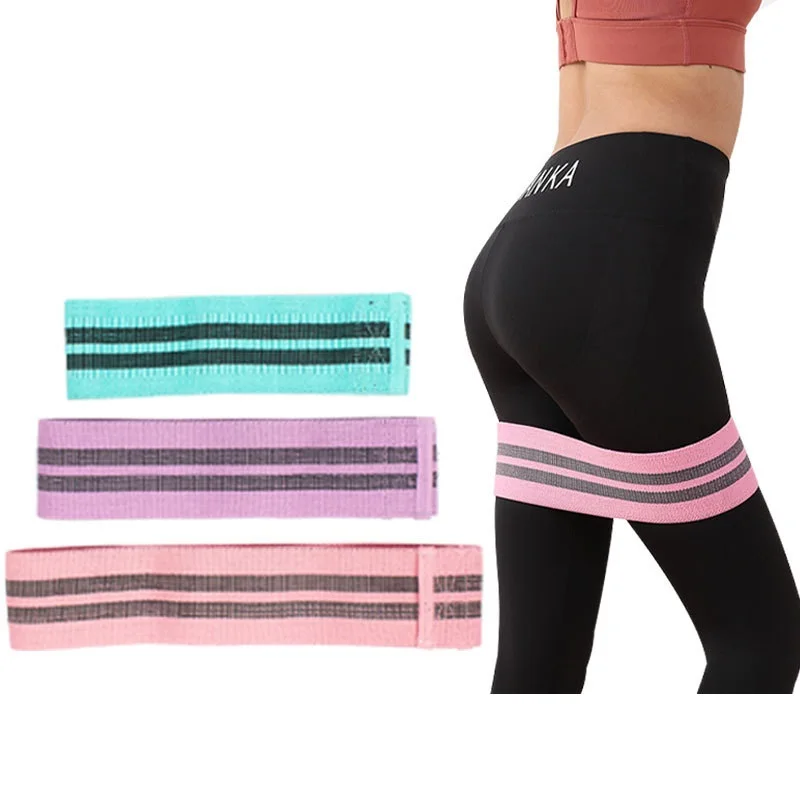

hip band polyester cotton fitness squat yoga hip lift hip training stretch elastic resistance bands, Customized color