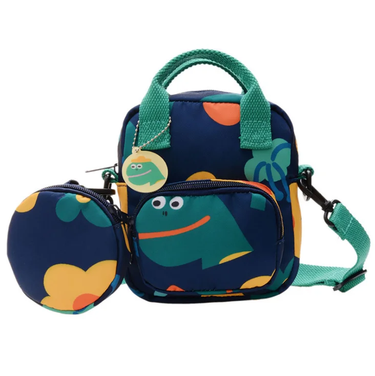 

Children's Cute Cartoon Dinosaur Messenger Bag Girls Shoulder Bag with Mini Coin Purse, As pic