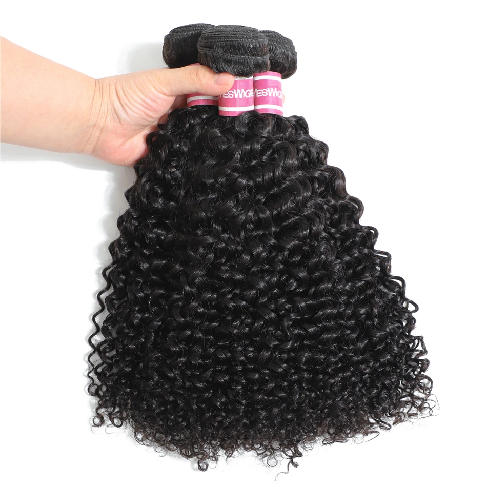 YesWigs Wholesale Malaysian Human Hair Kinky Curly Wave Bundles Full Thick Ends Cheap Mink Human Hair Cuticle Aligned Extension