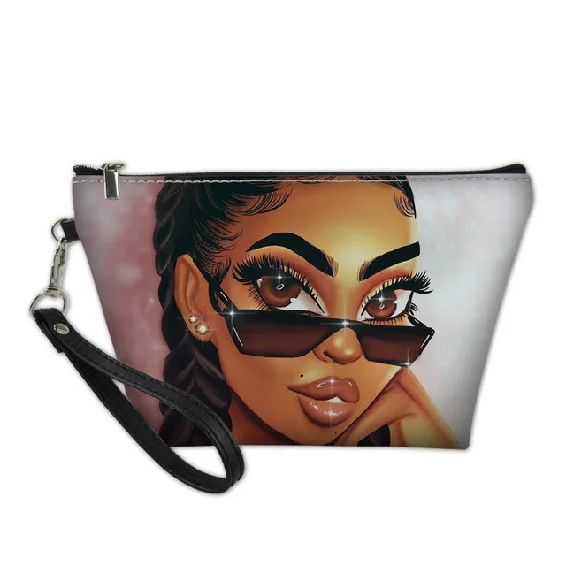 

Travel Cosmetic Bags Cases for Women Black Art African Girls Printing Makeup Bag Waterproof Toiletry Bag Accessories Organizer, Customized color