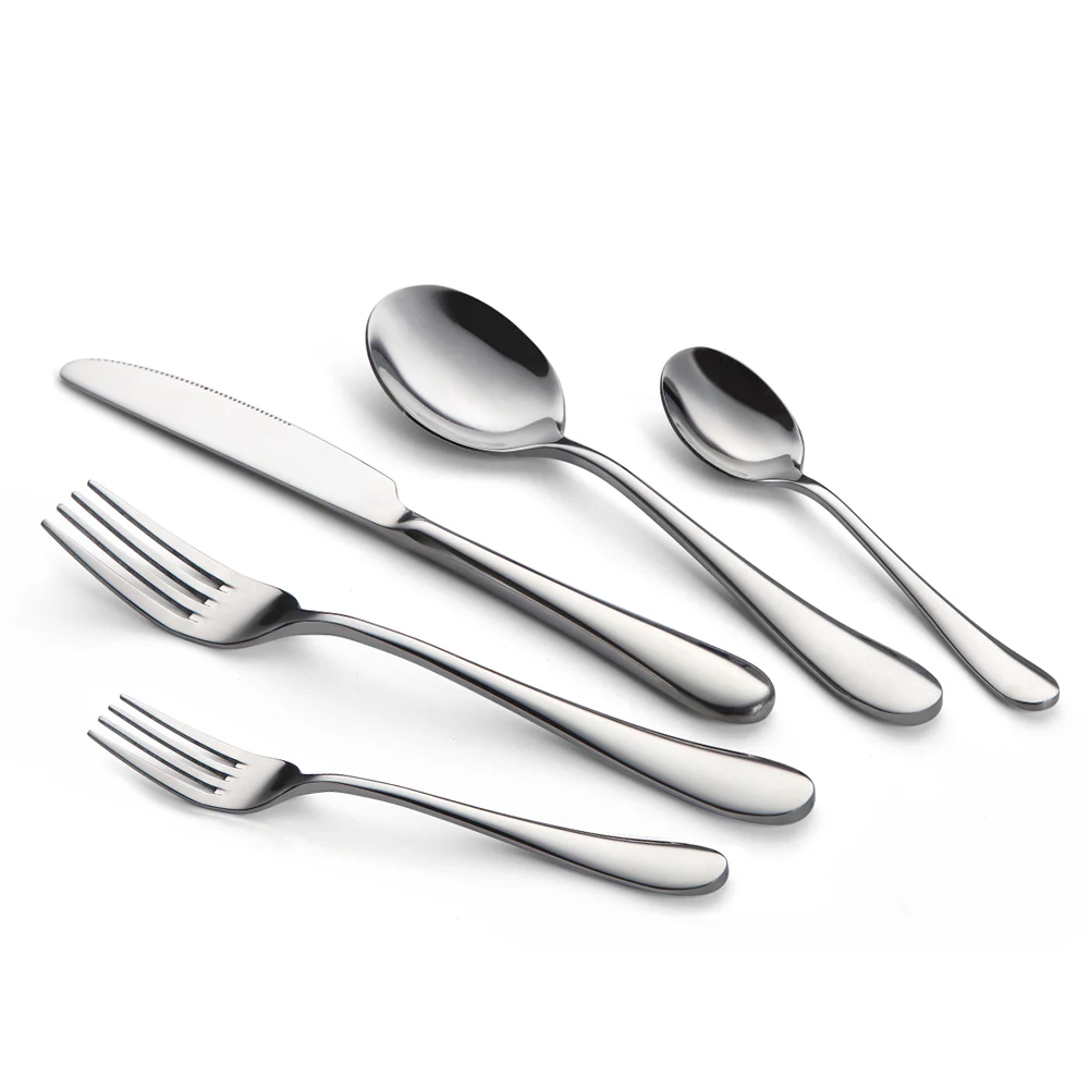 

Restaurant cheap silver flatware set dinner spoons forks and knife stainless steel cutlery, Sliver