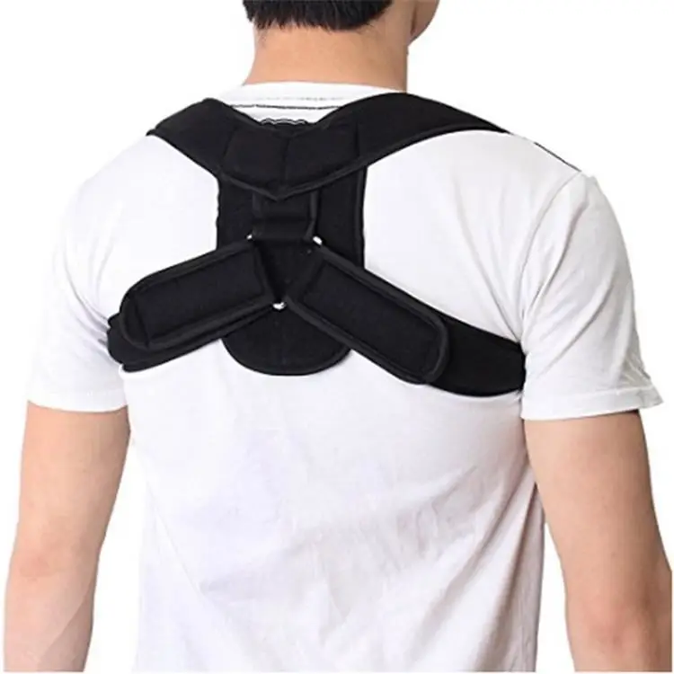 

Vertebral Back Support and Adjustable Clavicle Support Posture Correction Belt, Black