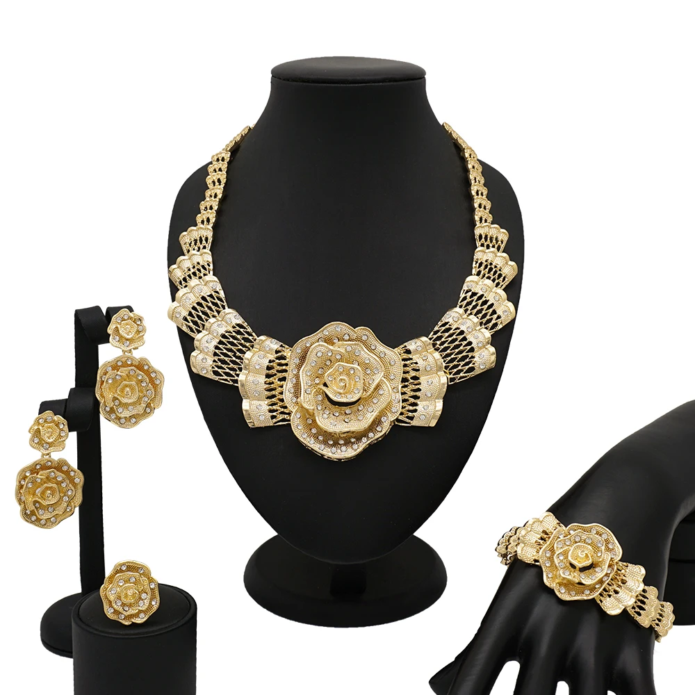 

2020 latest designs beautiful jewelry sets gold fashion jewelry in stock items CJ984