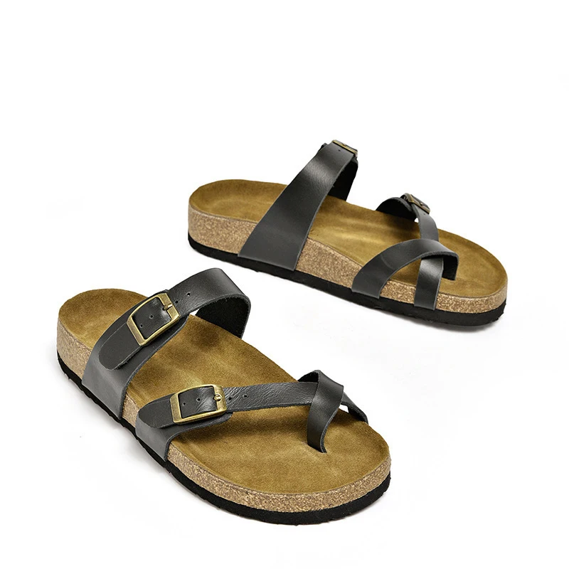 

Summer Fashion Sandalias Casual Men's Slippers Beach Plain Slide Strap Men Sandals, Black, beige,brown