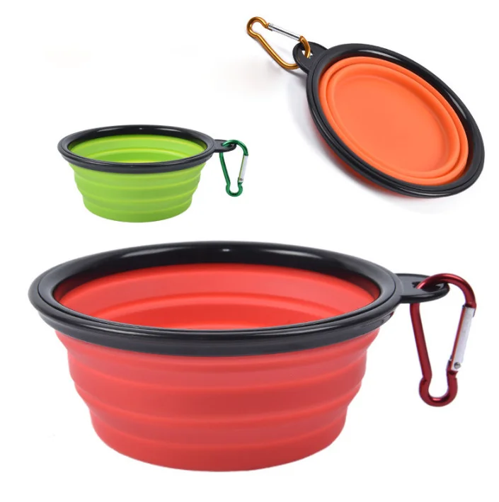 

350ml Foldable Silicone Dog Bowl Pet Foldable Food Container Outdoor Travel Pet Portable Feeding Bowl, As picture