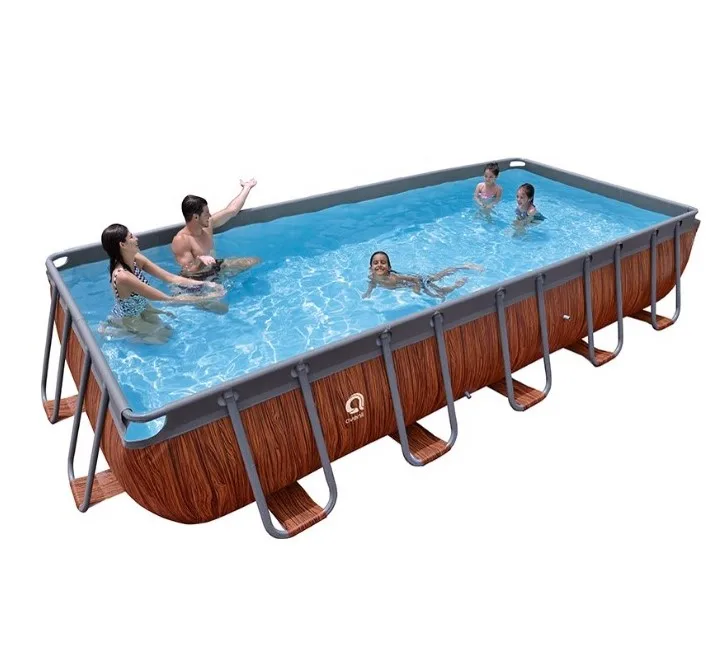 

Best seller Jilong Avenli 17823 Passaat Grain design rectangular steel frame pool large swimming big family pool