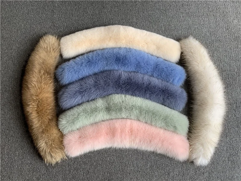 
Real fluffy Natural Raccoon fox Fur Collars and Fur Trim Scarf wrap For Women Men Down Jacket Parka coat 