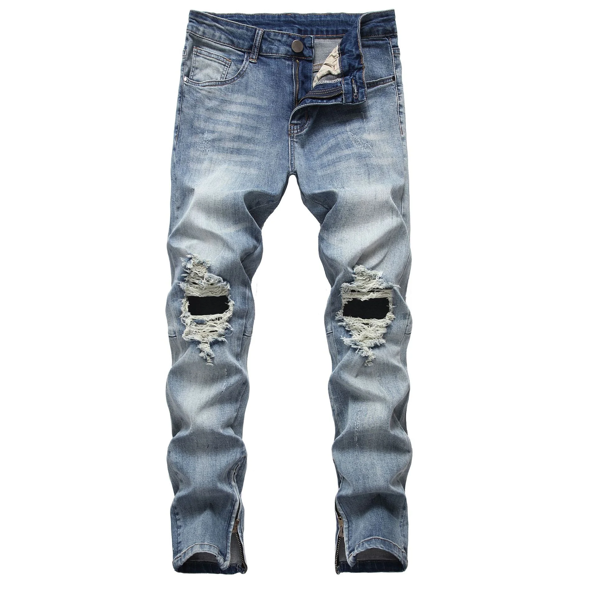 

Men's Jeans Sport Elastic waistband Slim Fitting Skinny Jogger Denim Harem Style Fashion Pants For Mental