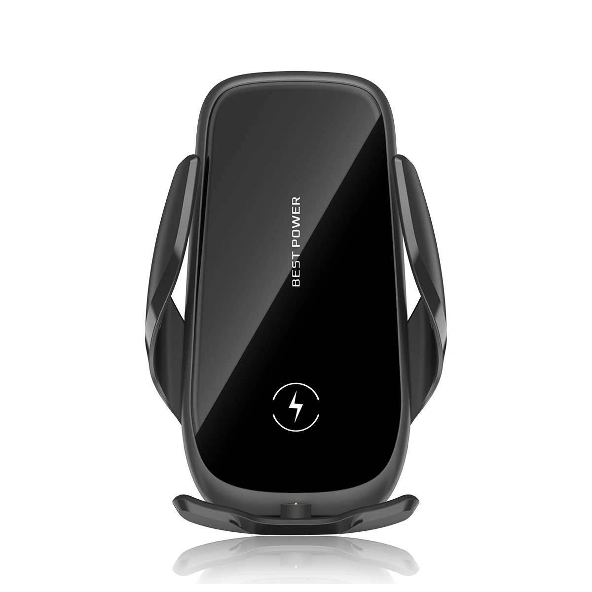 

portable electric fast car charger 15w qi car phone charger smart sense control wireless car charger, Black