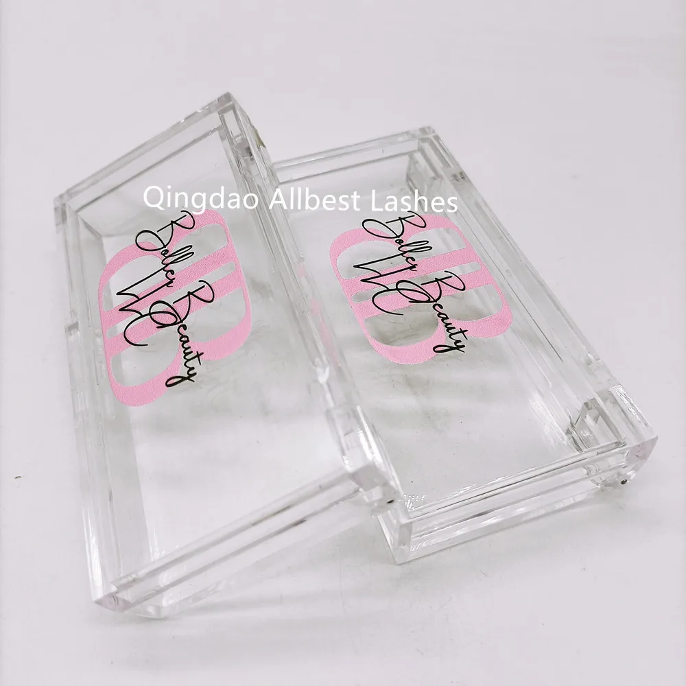 

wholesale empty custom eyelash box 25mm 3d mink eyelash packaging box hot acrylic clear lashbox, Accordingly to design