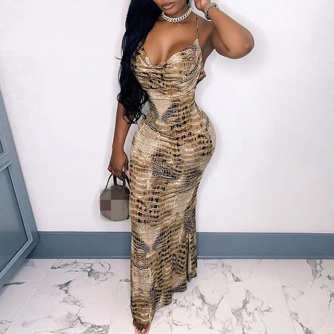 

FS1896D Sexy bodycon dress women Fashion print casual dresses