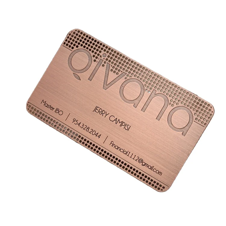 Embossed Debossed design brush personalized Stainless Steel etching Engraved Metal Card / Metal Business Card
