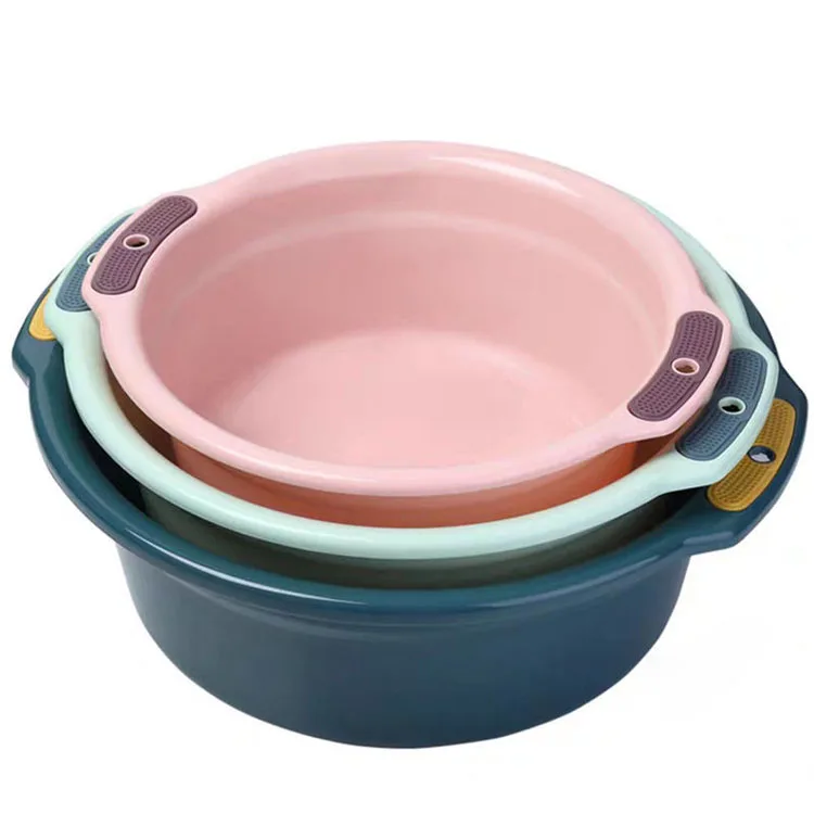 

Plastic Washbasin Thickened Baby Washbasin Household Large Laundry Basin Student Dormitory Washbasin Basin Foot Basin, Light blue, dark blue, pink, green