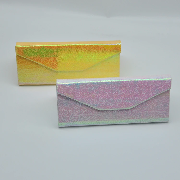 

New Beautiful Paper Fold Up Portable Triangle Eye Glass Protector Box