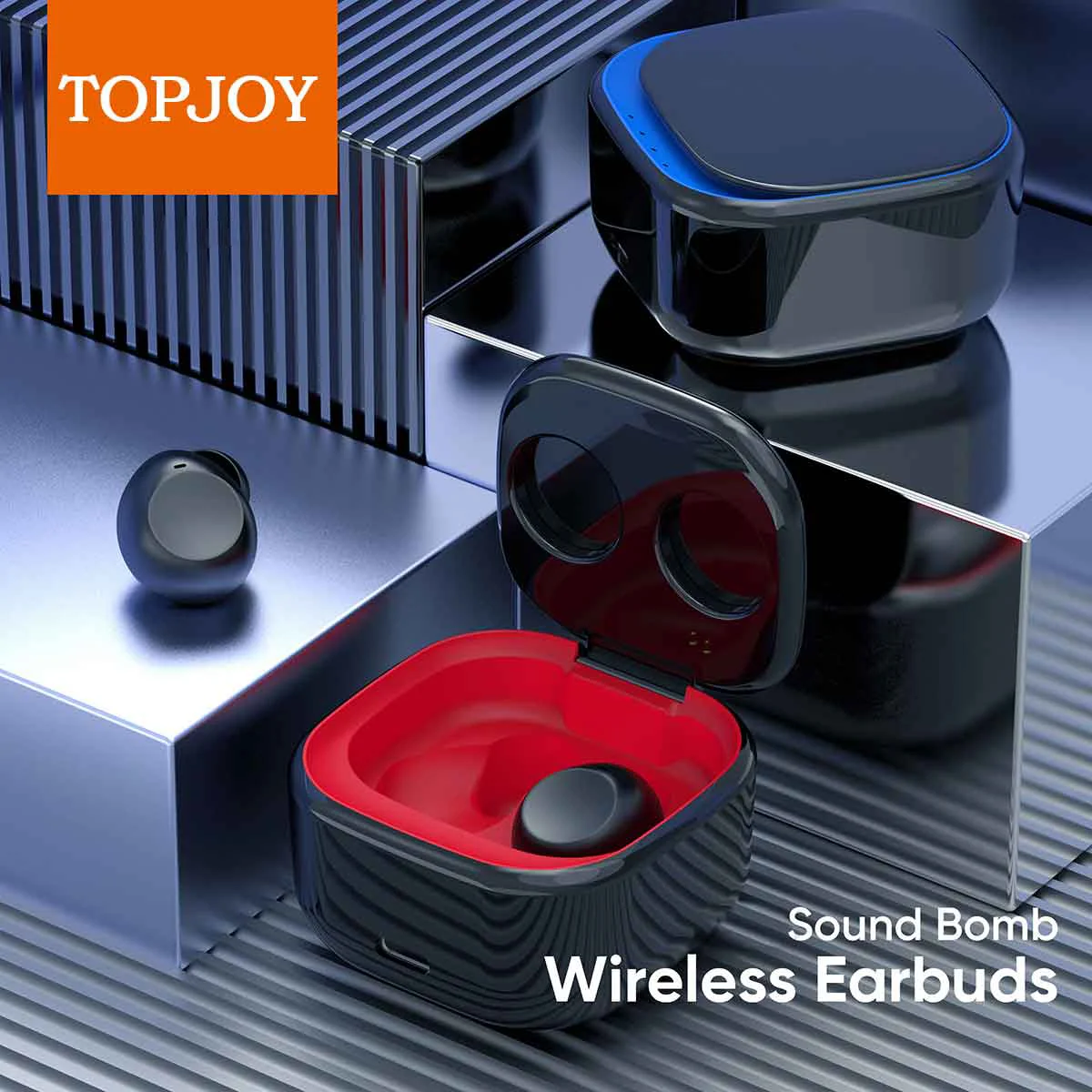 

Topjoy TWS Earphone True Wireless BT 5.0 Stereo Bass With Mic Handsfree Earbuds AI Control IPX5 Waterproof