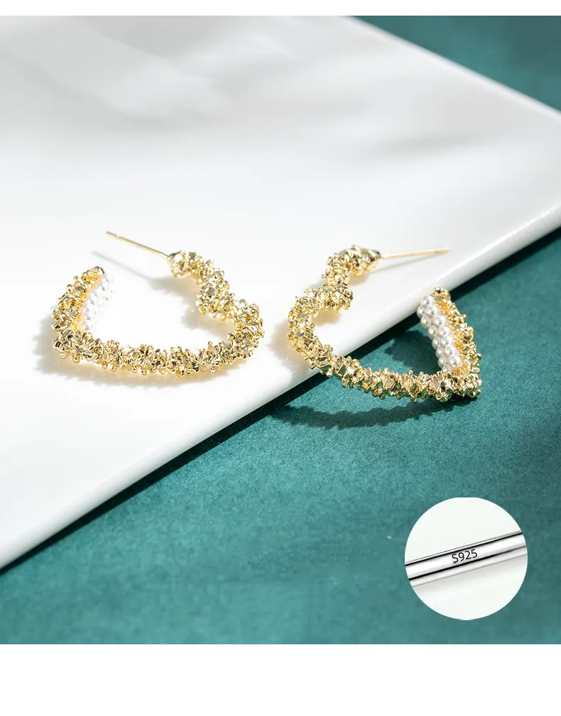 

Aimgal jewelry 925 sterling silver gold plated love earrings for women