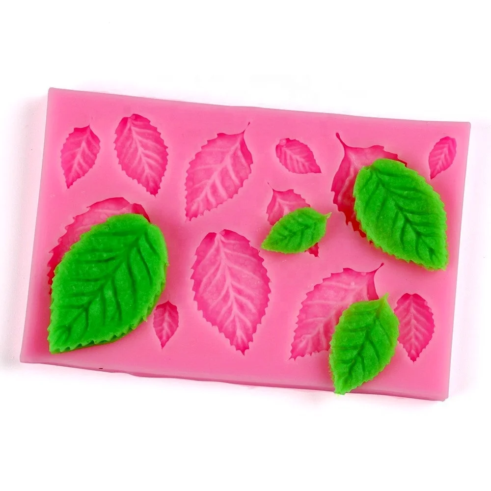 

Leaves Silicone Mold Candy Polymer Clay Fondant Mold Cake Decorating Tool Flower Making GumPaste Rose Leaf Mold, As shown