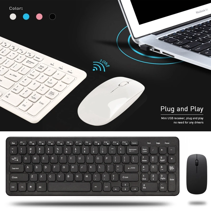 

2.4G office ultra-quiet wireless keyboard and mouse set, ultra-thin keyboard and mouse combination computer universal