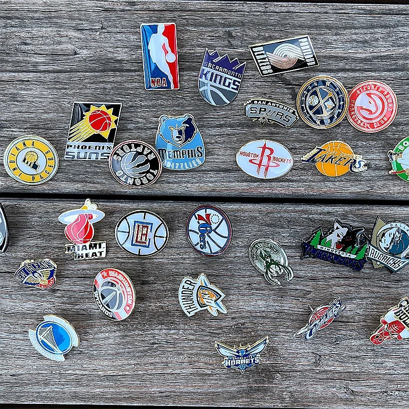 

America NBA Sport Team Badge Pins Enamel Metal Lapel Pin Baseball Hat Polished Pins
