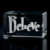 Customized 3d lsaer etched engraved crystal glass block for souvenir