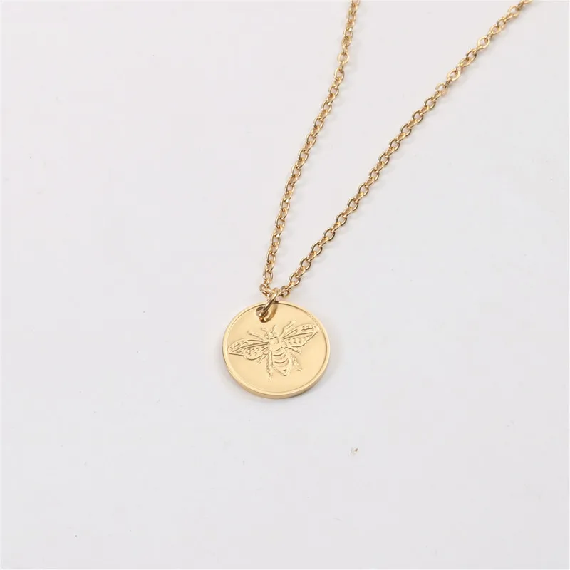 

Exquisite bee jewelry custom necklace jewelry Pendant Necklace 18K Gold Plated Stainless Steel Necklace Wholesale